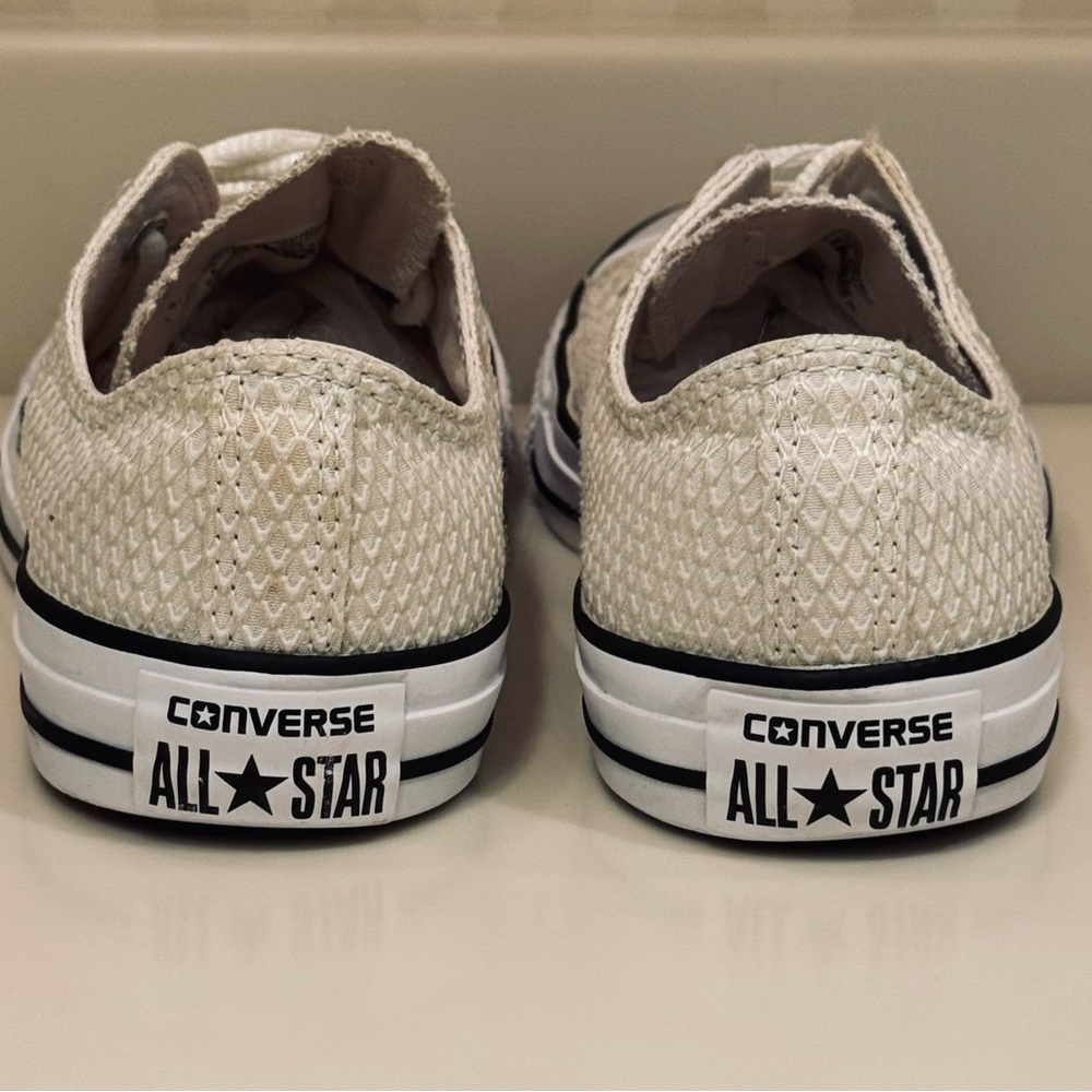 Converse Cream Waffle Print Textile Sneakers - Picture 9 of 16